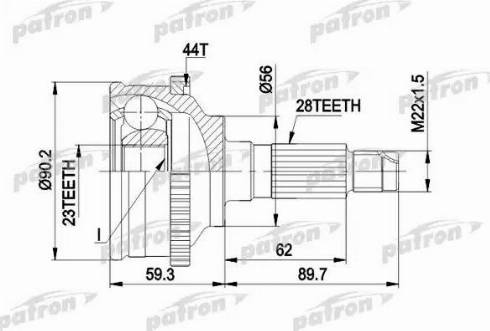 Patron PCV1335 - Kit giunti, Semiasse autozon.pro