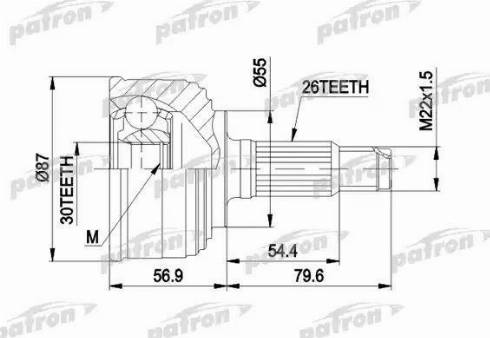 Patron PCV1255 - Kit giunti, Semiasse autozon.pro