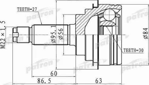 Patron PCV1260 - Kit giunti, Semiasse autozon.pro