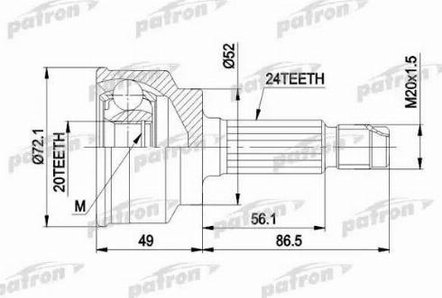 Patron PCV1261 - Kit giunti, Semiasse autozon.pro