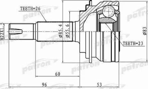 Patron PCV1219 - Kit giunti, Semiasse autozon.pro