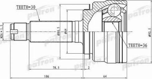 Patron PCV1289 - Kit giunti, Semiasse autozon.pro