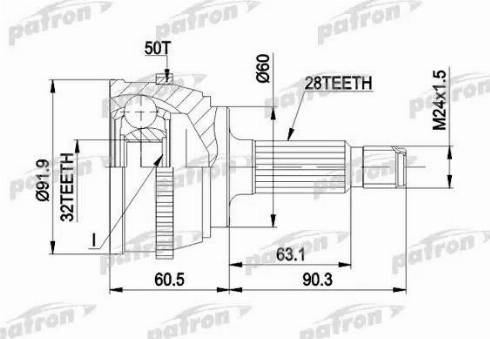 Patron PCV1284 - Kit giunti, Semiasse autozon.pro