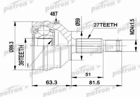 Patron PCV1224 - Kit giunti, Semiasse autozon.pro