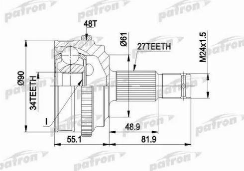 Patron PCV1222 - Kit giunti, Semiasse autozon.pro