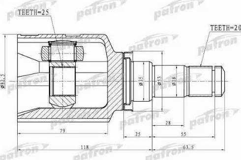 Patron PCV1763 - Giunto, Semiasse autozon.pro