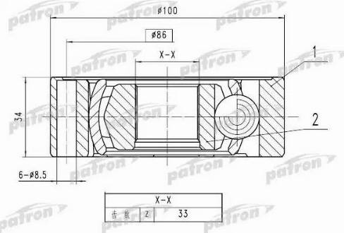 Patron PCV1787 - Kit giunti, Semiasse autozon.pro