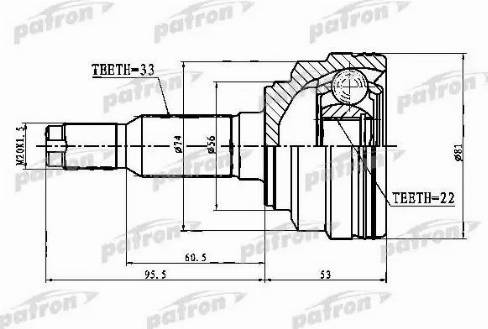 Patron PCV1776 - Giunto, Semiasse autozon.pro