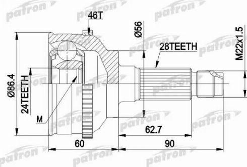 Patron PCV3295 - Kit giunti, Semiasse autozon.pro