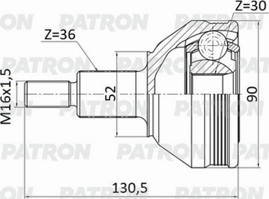 Patron PCV2137 - Kit giunti, Semiasse autozon.pro