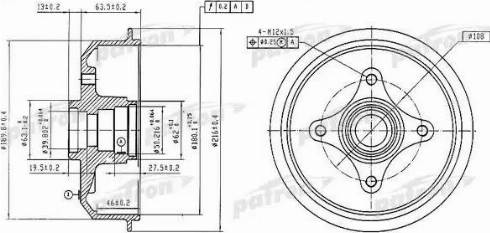 Patron PDR1054 - Tamburo freno autozon.pro