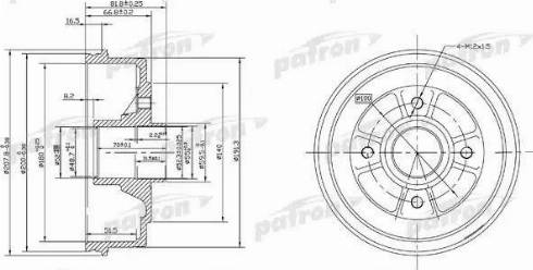 Patron PDR1146 - Tamburo freno autozon.pro