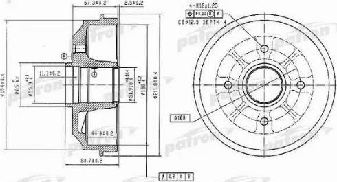 Patron PDR1370 - Tamburo freno autozon.pro