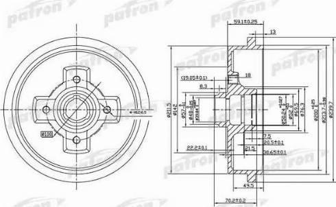 Patron PDR1208 - Tamburo freno autozon.pro