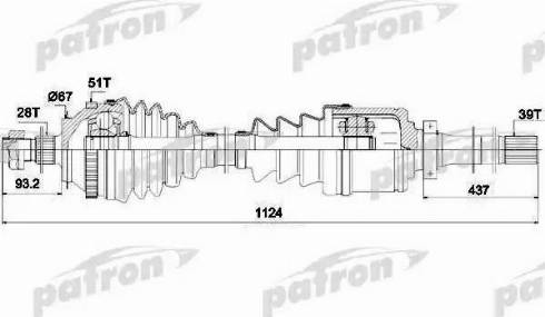 Patron PDS1408 - Albero motore / Semiasse autozon.pro