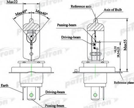 Patron PLH4-60/55 - Lampadina, Faro di profondità autozon.pro