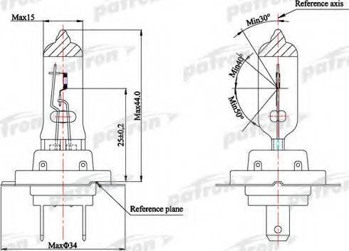 Patron PLH7-12/55 - Lampadina, Faro di svolta autozon.pro