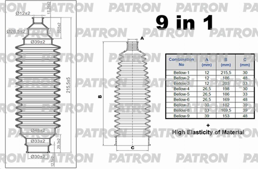 Patron PSE6423 - Soffietto, Sterzo autozon.pro