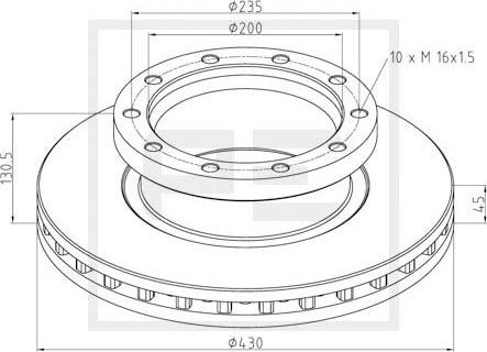 PE Automotive 466.100-00A - Discofreno autozon.pro