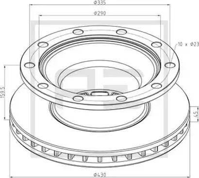 PE Automotive 046.371-10A - Discofreno autozon.pro