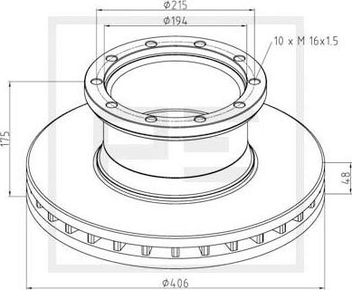 PE Automotive 056.102-00A - Discofreno autozon.pro