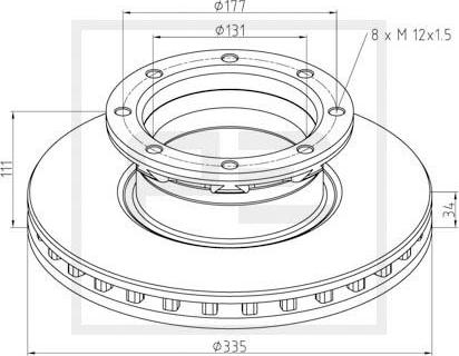 PE Automotive 016.663-00A - Discofreno autozon.pro