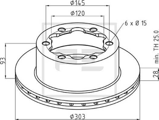 PE Automotive 016.679-00A - Discofreno autozon.pro