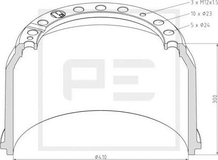 PE Automotive 036.403-97A - Tamburo freno autozon.pro