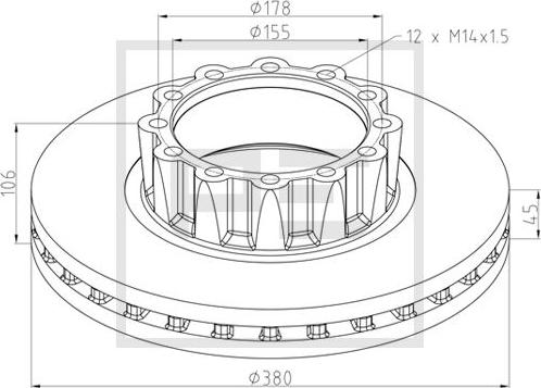 PE Automotive 036.005-00A - Discofreno autozon.pro