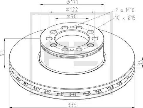 PE Automotive 036.145-00A - Discofreno autozon.pro