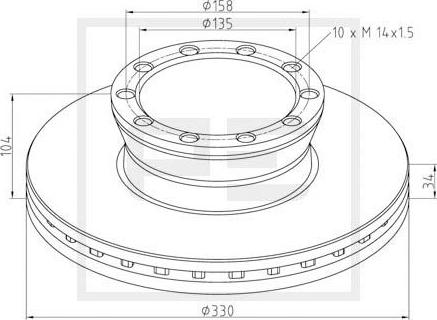 PE Automotive 036.109-00A - Discofreno autozon.pro