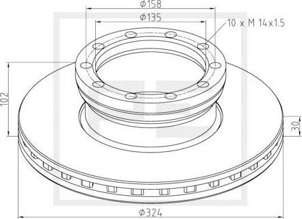 PE Automotive 036.103-00A - Discofreno autozon.pro