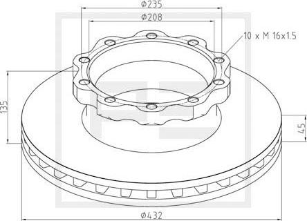 PE Automotive 036.119-00A - Discofreno autozon.pro