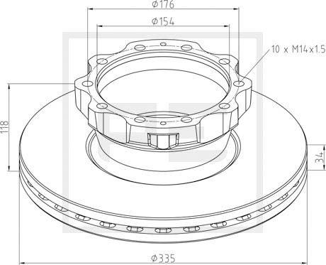 PE Automotive 036.130-00A - Discofreno autozon.pro