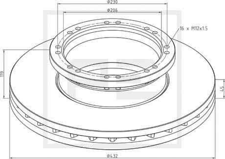 PE Automotive 036.132-00A - Discofreno autozon.pro