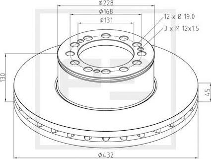 PE Automotive 036.121-00A - Discofreno autozon.pro