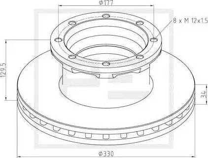 PE Automotive 036.123-00A - Discofreno autozon.pro