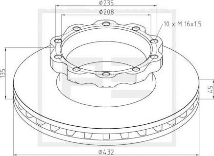 PE Automotive 036.122-00A - Discofreno autozon.pro