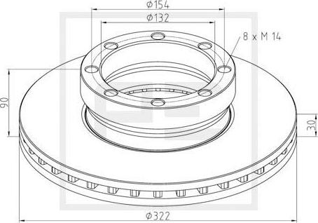 PE Automotive 146.200-00A - Discofreno autozon.pro