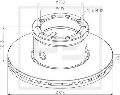 PE Automotive 106.201-00A - Discofreno autozon.pro