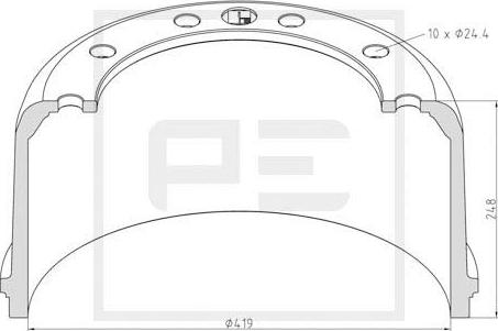 PE Automotive 266.538-00A - Tamburo freno autozon.pro