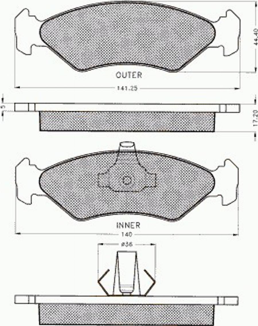 Pex 7446 - Kit pastiglie freno, Freno a disco autozon.pro