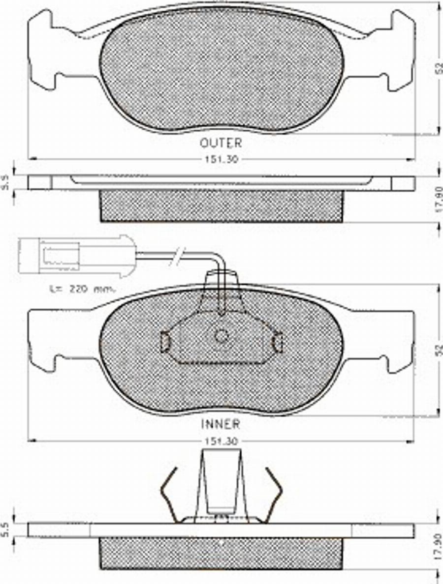 Pex 7432S - Kit pastiglie freno, Freno a disco autozon.pro