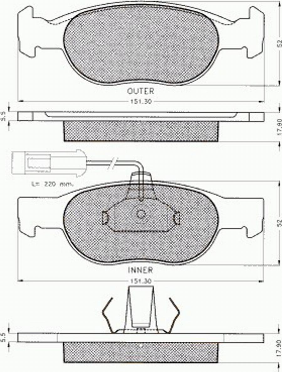 Pex 7.432 - Kit pastiglie freno, Freno a disco autozon.pro