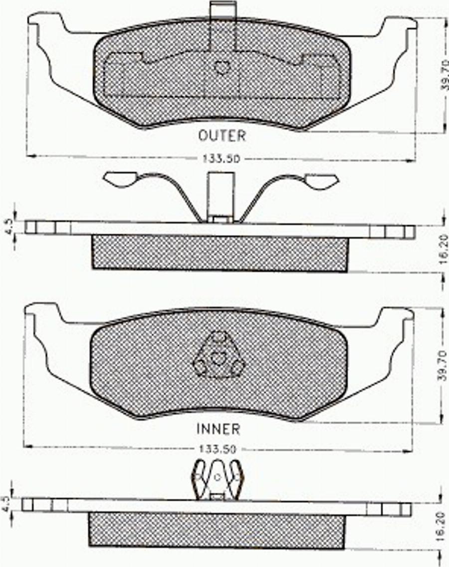 Pex 7423 - Kit pastiglie freno, Freno a disco autozon.pro