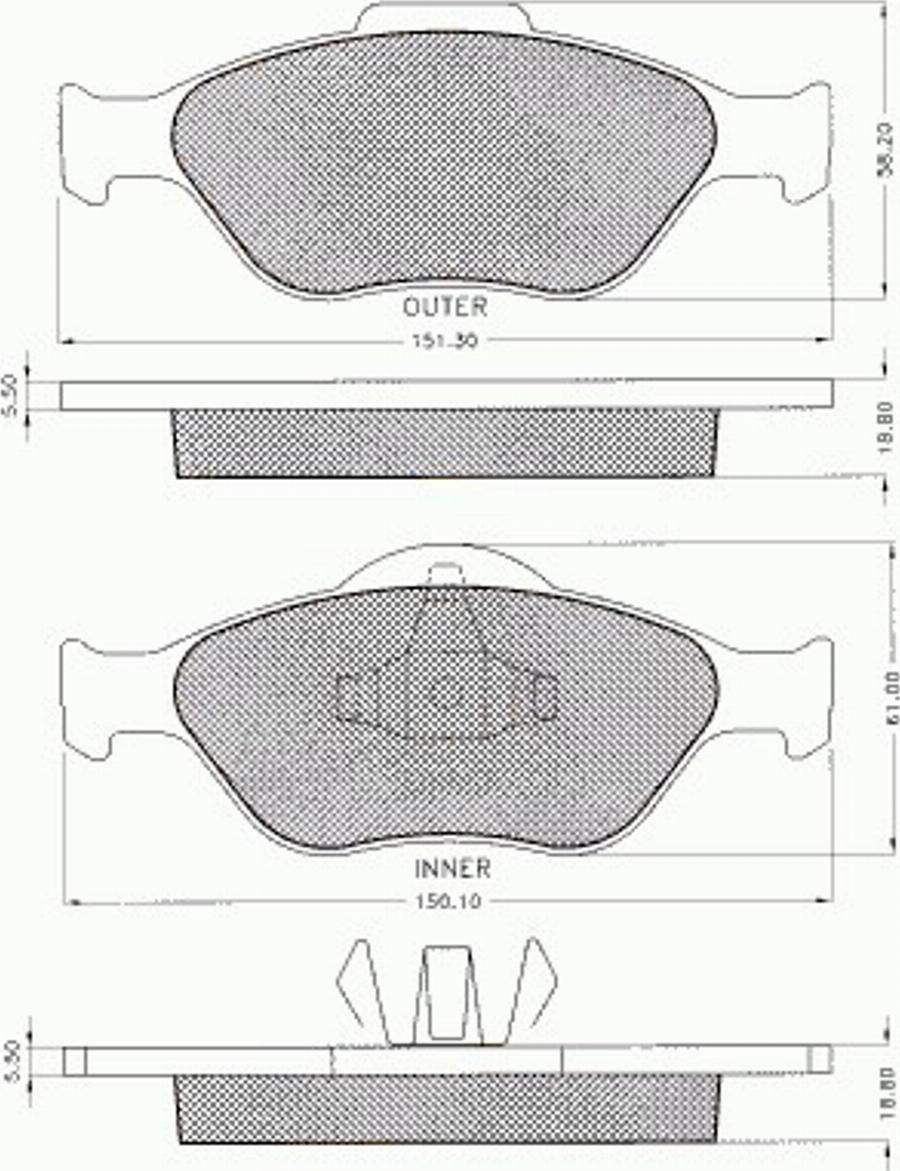 Pex 7.539 - Kit pastiglie freno, Freno a disco autozon.pro