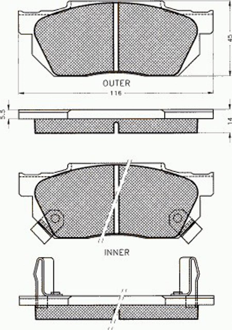 Pex 7105 - Kit pastiglie freno, Freno a disco autozon.pro