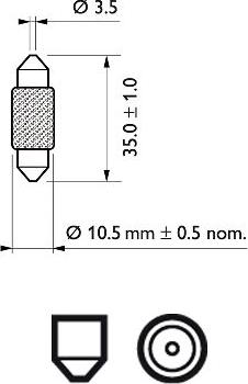 PHILIPS 12854CP - Lampadina, Luce abitacolo autozon.pro