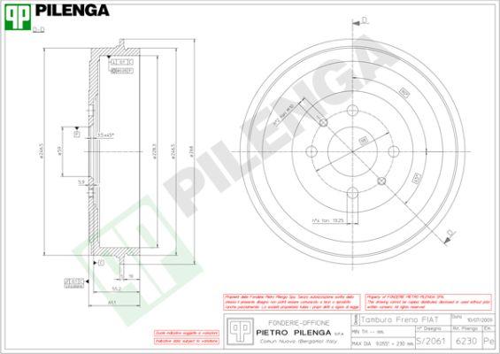 Pilenga 6230 - Tamburo freno autozon.pro