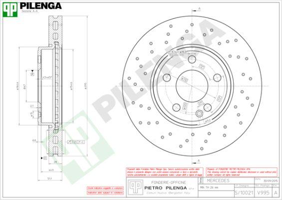 Pilenga V995 - Discofreno autozon.pro